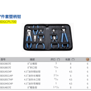 7-piece plastic handle pliers BDGCPL700